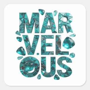 Quirky Teal MARVELOUS Sticker Art