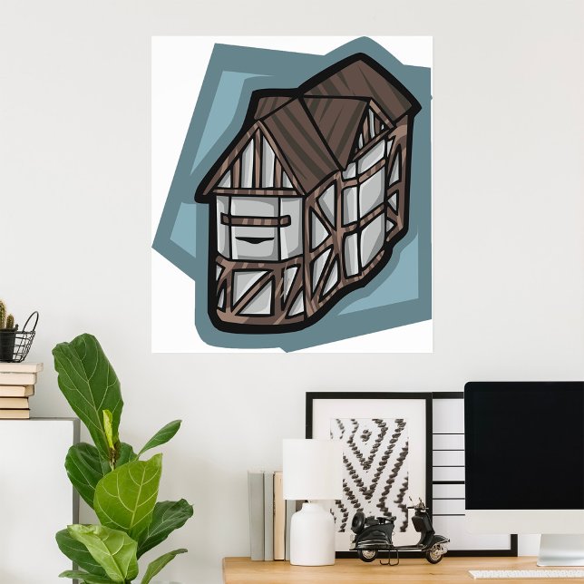 Quirky Tudor House Mediaeval Architecture  Poster (Creator Uploaded)