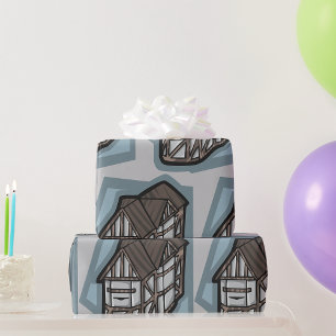 Quirky Tudor House Mediaeval Architecture  Wrapping Paper