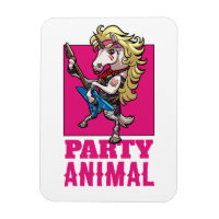 Quirky Unicorn 80s Glam Metal Party Animal Cartoon