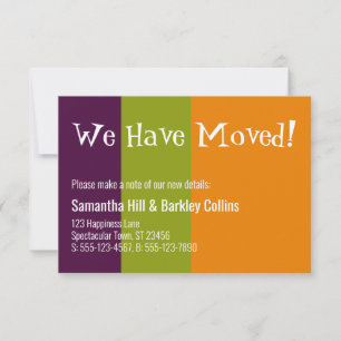 Quirky We Have Moved! Colourful New Address Card