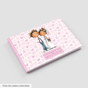 Quirky Wedding Couple Watercolor Guestbook