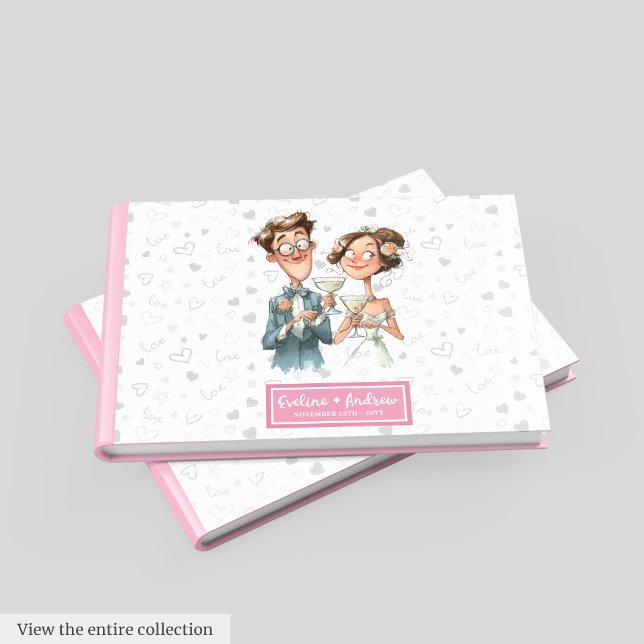Quirky Wedding Guest Book Funny Watercolor Couple (Quirky Wedding Guest Book Funny Watercolor Couple)