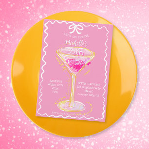Quirky Whimsical Adult Cocktail Birthday Party Invitation
