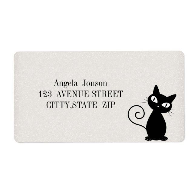 Quirky Whimsical Black Cat Glittery (Front)