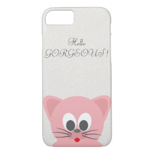 Quirky Whimsical  Cat Glittery-Hello Gorgeous Case-Mate iPhone Case