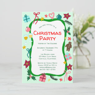 Quirky Whimsical Christmas Party CUSTOM Invitation