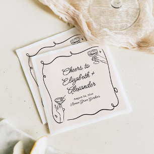 Quirky & Whimsical Cocktails Wedding Napkin