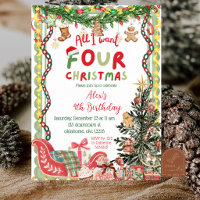 Quirky Whimsy All I want FOUR Christmas Birthday
