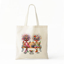 Quirky Wine Ladies Therapy Tote Bag