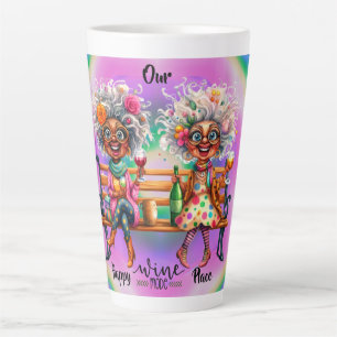 Quirky Wine Lady Wine Mode Latte Mug