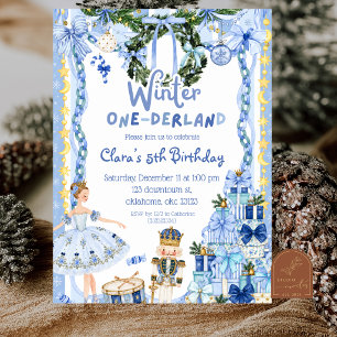 Quirky Winter One-derland Nutcracker Birthday Invitation