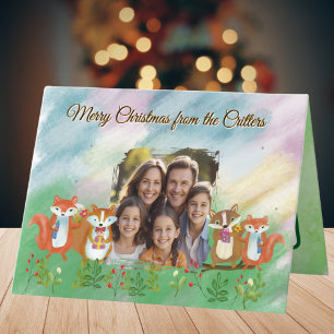 Quirky woodland photo Folded Holiday Card