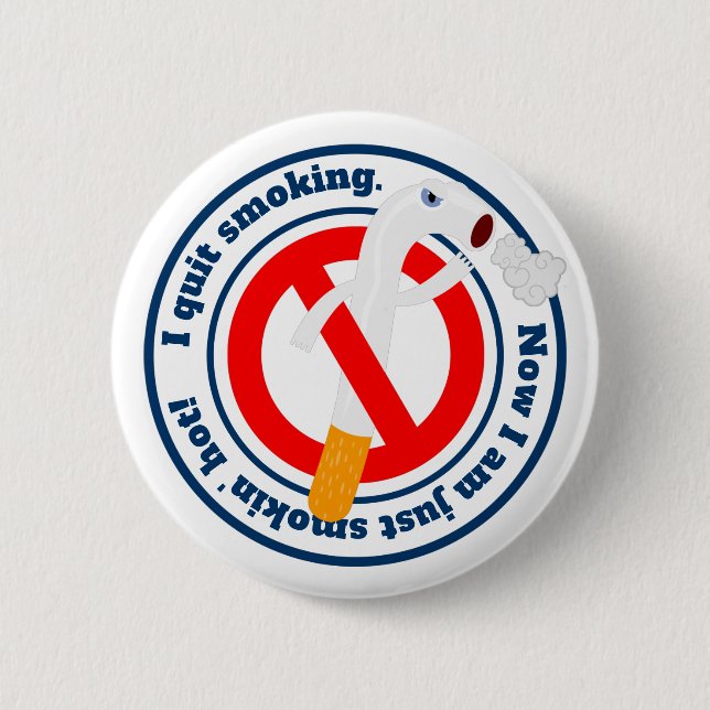 quit classic round sticker 6 cm round badge (Front)