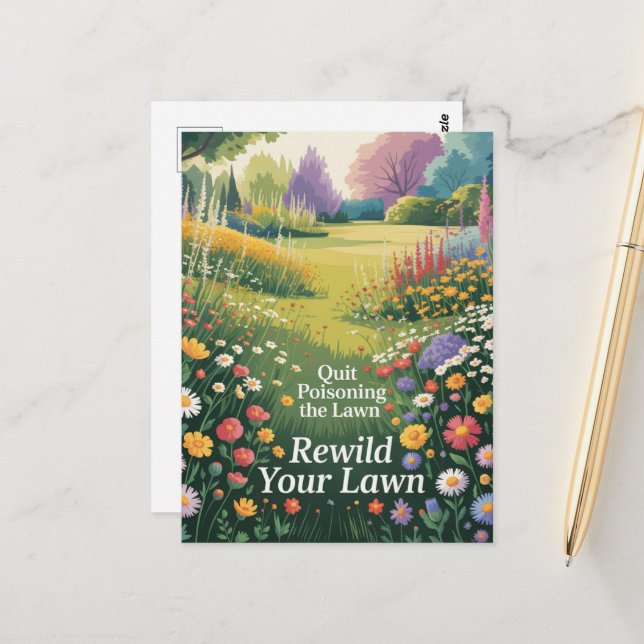Quit Poisoning Your Lawn  Postcard (Front/Back In Situ)