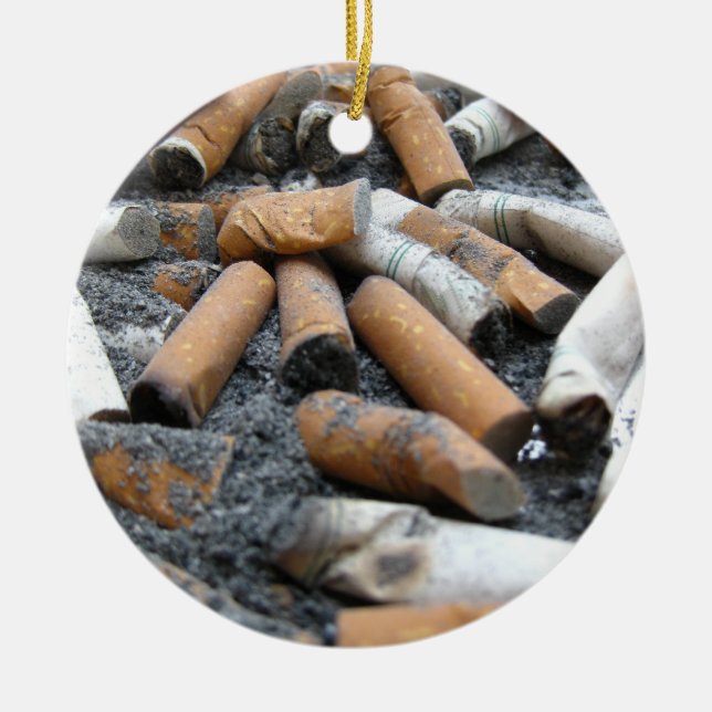quit smoking! Ashtray Ceramic Tree Decoration (Front)
