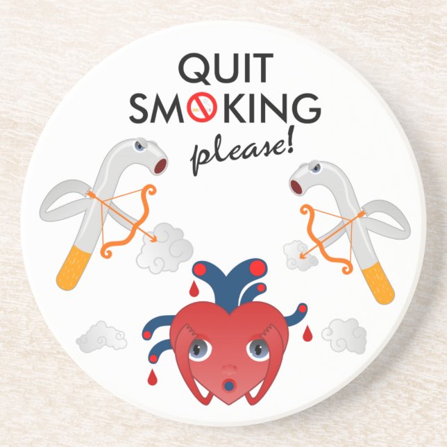 Quit smoking please coaster (Front)