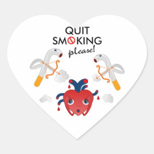 Quit smoking please heart sticker