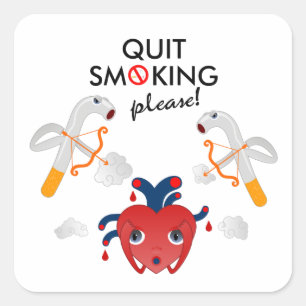 Quit smoking please square sticker