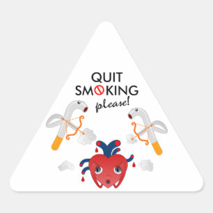 Quit smoking please triangle sticker