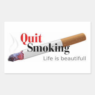 QUIT SMOKING RECTANGULAR STICKER