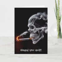 Quit Smoking Skull With a Cigarette
