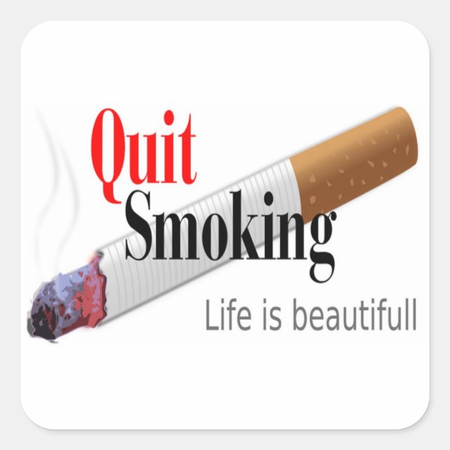 QUIT SMOKING SQUARE STICKER (Front)