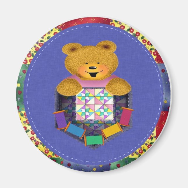 Quiting Pocket Bear Magnet (Front)
