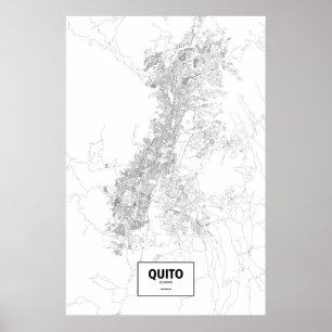 Quito, Ecuador (black on white) Poster