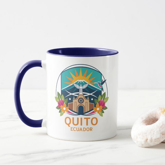 Quito Ecuador South America Mug (With Donut)