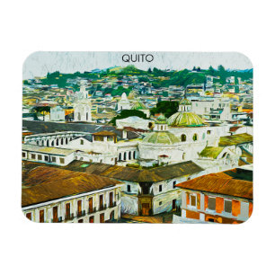 Quito Ecuador Watercolor Illustration  Magnet