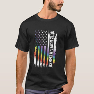 Quiz Bowl Member United States Distressed Rainbow T-Shirt