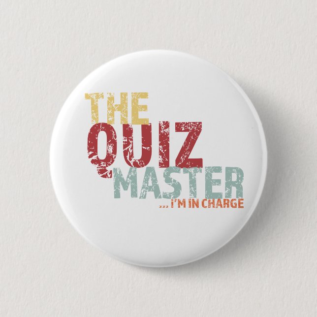 Quiz Master T-Shirt 6 Cm Round Badge (Front)
