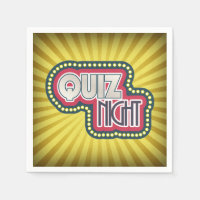 Quiz Night Trivia Party Yellow Sunburst