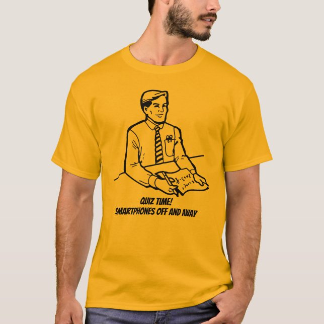 Quiz Time! Smartphones Off And Away Men's T-Shirt (Front)