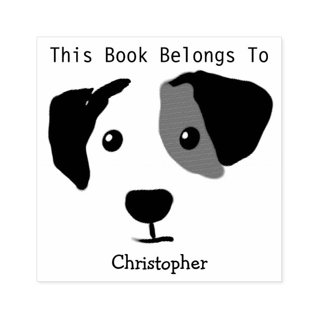 Quizzical Happy Dog This Book Belongs To Rubber Stamp (Imprint)