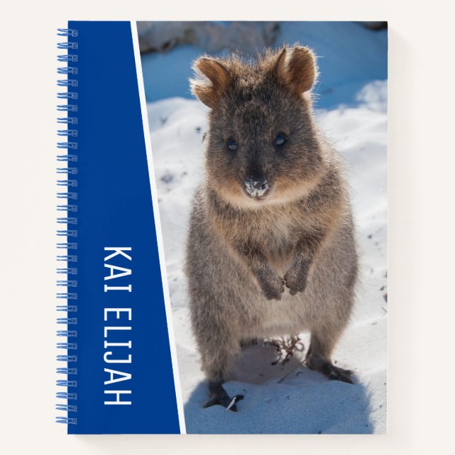 Quokka Australia Personalised Blue Kids Notebook (Front)
