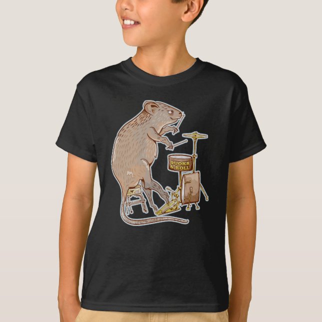 Quokka Australian Animal Drummer T-Shirt (Front)