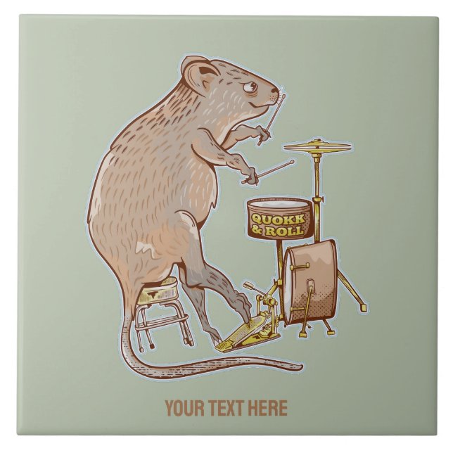 Quokka Australian Animal Drummer Tile (Front)