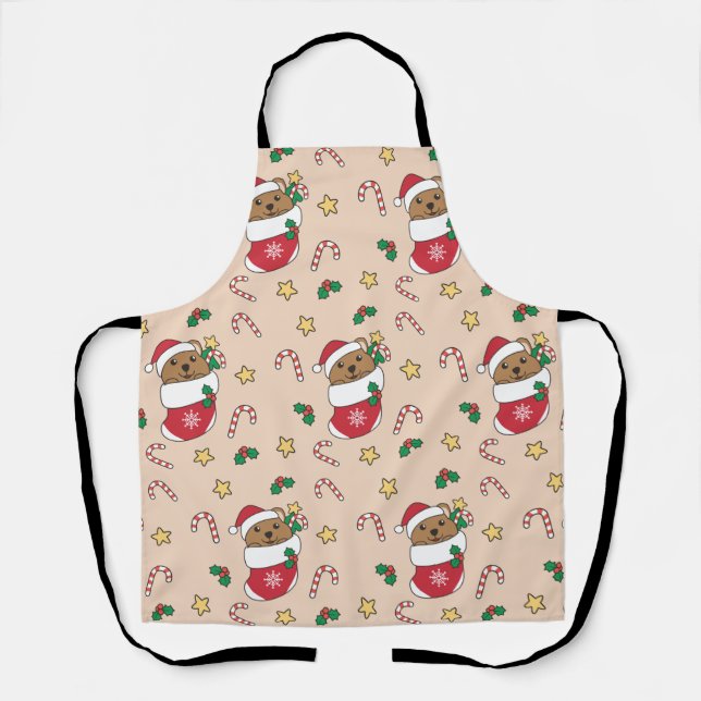 Quokka Christmas All-Over Print Apron (Front)