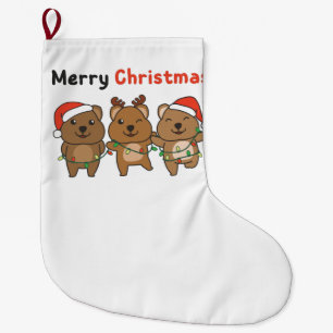 Quokka Christmas Cute Quokka Merry Christmas Large Christmas Stocking