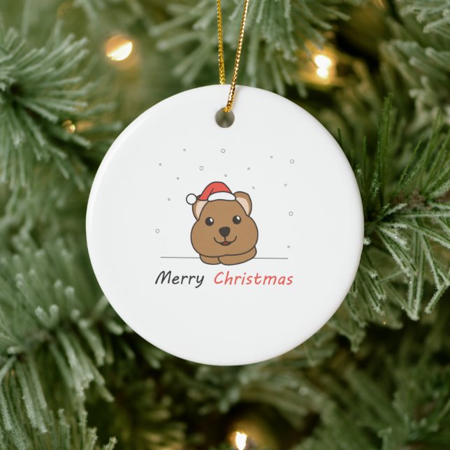 Quokka Christmas Snow Winter Animals Quokkas Ceramic Tree Decoration (Tree)
