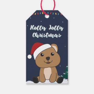 Quokka Christmas Snow Winter Animals Quokkas Gift Tags
