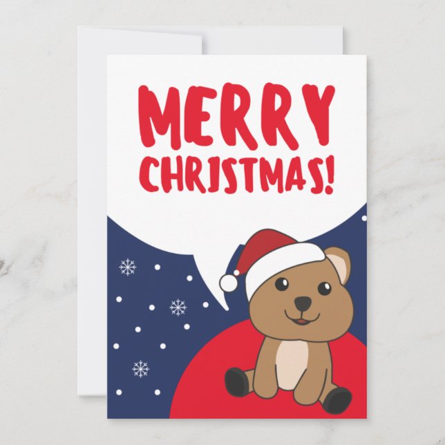 Quokka Christmas Snow Winter Animals Quokkas Holid Holiday Card (Front)