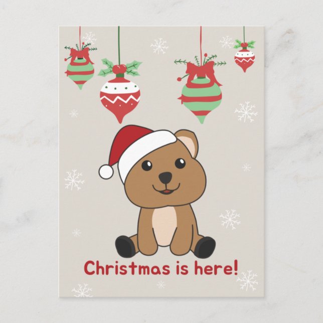 Quokka Christmas Snow Winter Animals Quokkas Holid Holiday Postcard (Front)