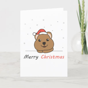 Quokka Christmas Snow Winter Animals Quokkas Holiday Card