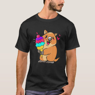 Quokka Eating Ice Cream Cute Quokka For Kids T-Shirt