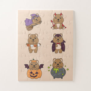Quokka Halloween Devil Pumpkin Vampire Costume Jig Jigsaw Puzzle