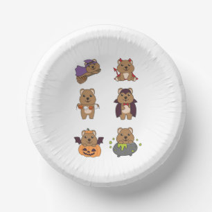 Quokka Halloween Devil Pumpkin Vampire Costume Paper Plate
