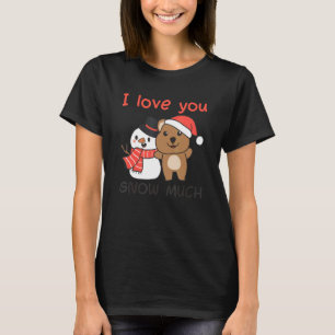 Quokka I Love You Snow Much Snowman Pun T-Shirt